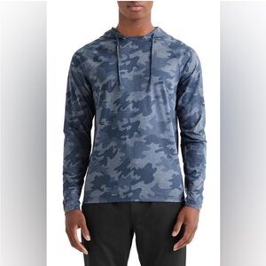 Rhone Reign Hoodie Mens Size XL Lightweight Performance Pullover Camo Gray Blue